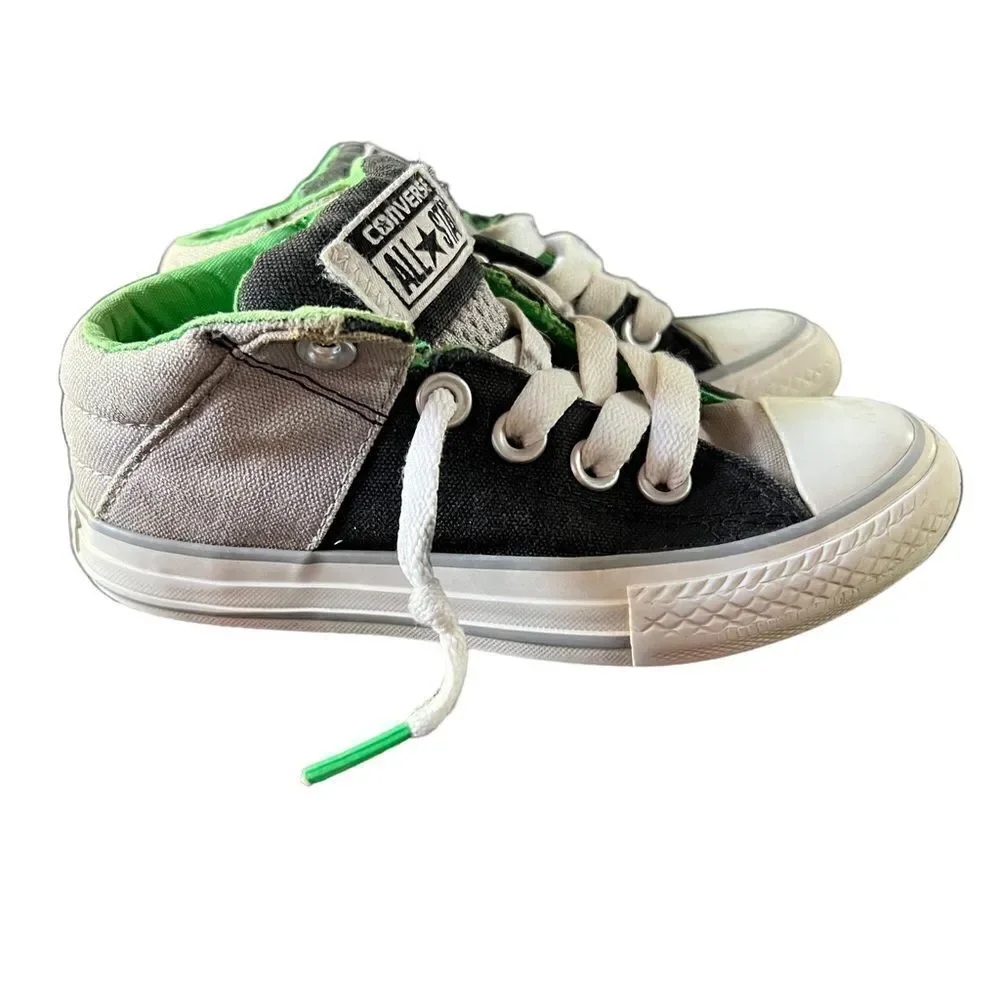 Converse All Stars unisex youth sneakers in grey, green‎ and black size 11